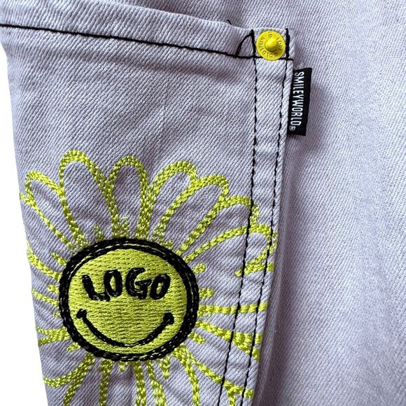 LOGO Lori Goldstein Smiley World Wide Leg Jeans Plus Size 28W Gray Tie Dye NWT - Picture 9 of 16